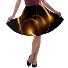 Flying Comets In The Cosmos A-line Skater Skirt by picsaspassion