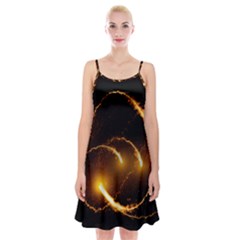 Flying Comets In The Cosmos Spaghetti Strap Velvet Dress