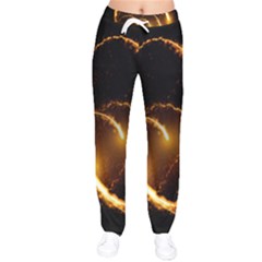 Flying Comets In The Cosmos Women Velvet Drawstring Pants