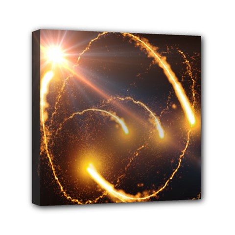 Flying Comets And Light Rays, Digital Art Mini Canvas 6  X 6  (stretched) by picsaspassion