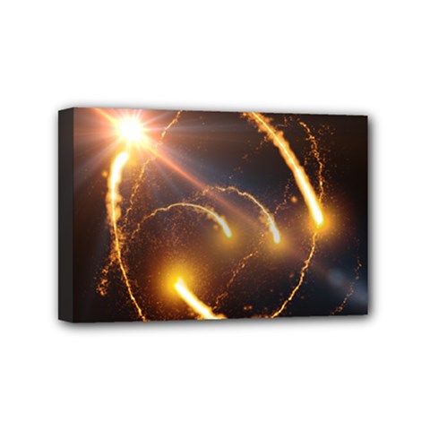 Flying Comets And Light Rays, Digital Art Mini Canvas 6  X 4  (stretched) by picsaspassion