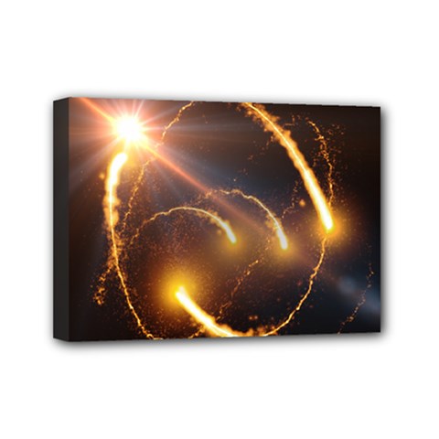 Flying Comets And Light Rays, Digital Art Mini Canvas 7  X 5  (stretched) by picsaspassion