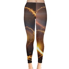 Flying Comets And Light Rays, Digital Art Leggings  by picsaspassion