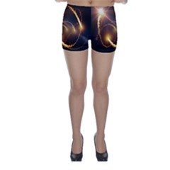 Flying Comets And Light Rays, Digital Art Skinny Shorts by picsaspassion