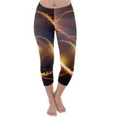 Flying Comets And Light Rays, Digital Art Capri Winter Leggings  by picsaspassion