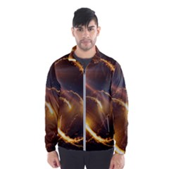 Flying Comets And Light Rays, Digital Art Men s Windbreaker