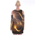 Flying Comets and light rays, digital art Velvet Long Sleeve Shoulder Cutout Dress View2