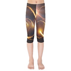 Flying Comets And Light Rays, Digital Art Kids  Capri Leggings  by picsaspassion