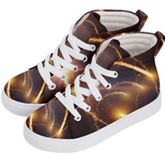 Flying Comets And Light Rays, Digital Art Kids  Hi-top Skate Sneakers by picsaspassion