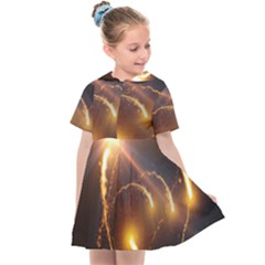 Flying Comets And Light Rays, Digital Art Kids  Sailor Dress