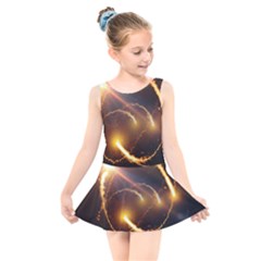 Flying Comets And Light Rays, Digital Art Kids  Skater Dress Swimsuit