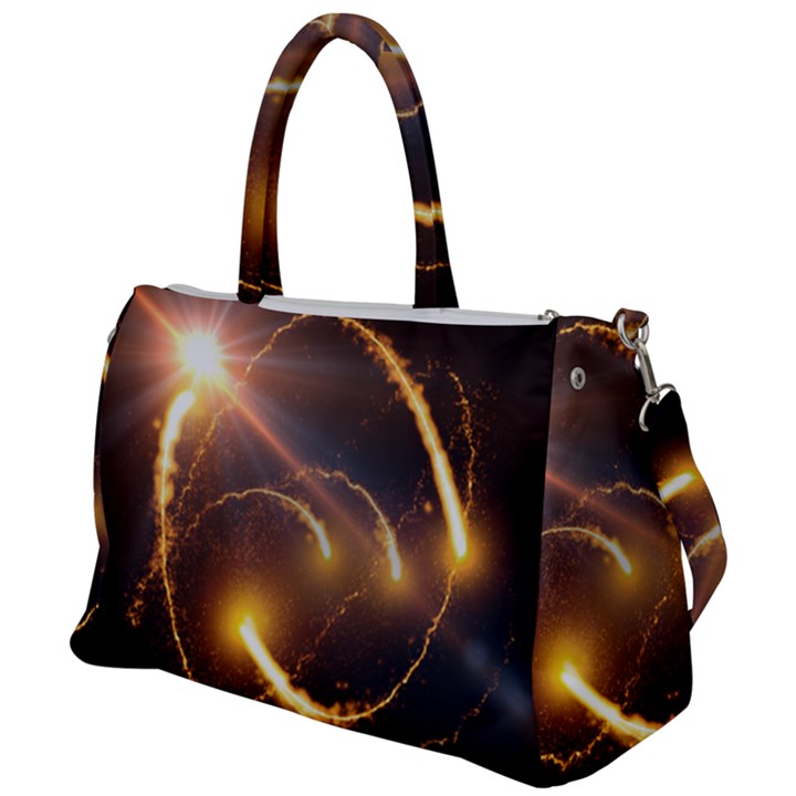 Flying Comets and light rays, digital art Duffel Travel Bag