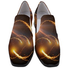 Flying Comets And Light Rays, Digital Art Women Slip On Heel Loafers by picsaspassion