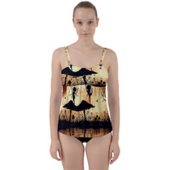 Cute Little Dancing Fairy In The Night Twist Front Tankini Set by FantasyWorld7