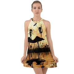 Cute Little Dancing Fairy In The Night Halter Tie Back Chiffon Dress by FantasyWorld7