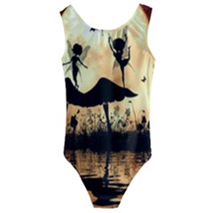 Cute Little Dancing Fairy In The Night Kids  Cut-out Back One Piece Swimsuit by FantasyWorld7