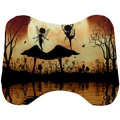 Cute Little Dancing Fairy In The Night Head Support Cushion by FantasyWorld7