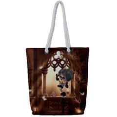 Little Dark Fairy In The Night Full Print Rope Handle Tote (small) by FantasyWorld7