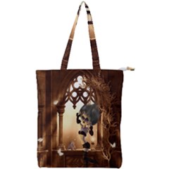 Little Dark Fairy In The Night Double Zip Up Tote Bag by FantasyWorld7