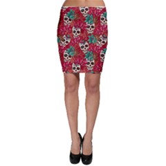 Mexican Sugar Skull Bodycon Skirt by trulycreative