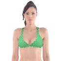 Pattern Texture Geometric Green Plunge Bikini Top View1