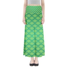 Pattern Texture Geometric Green Full Length Maxi Skirt by Mariart