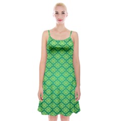 Pattern Texture Geometric Green Spaghetti Strap Velvet Dress by Mariart