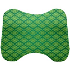 Pattern Texture Geometric Green Head Support Cushion