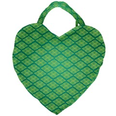 Pattern Texture Geometric Green Giant Heart Shaped Tote by Mariart