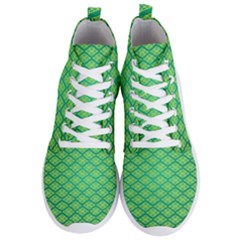 Pattern Texture Geometric Green Men s Lightweight High Top Sneakers by Mariart