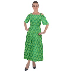 Pattern Texture Geometric Green Shoulder Straps Boho Maxi Dress  by Mariart