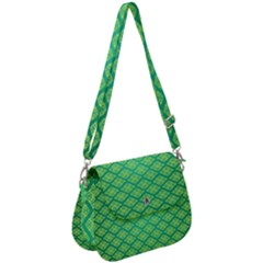 Pattern Texture Geometric Green Saddle Handbag by Mariart