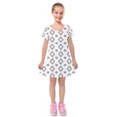 Background Texture Triangle Kids  Short Sleeve Velvet Dress