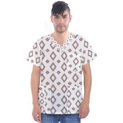 Background Texture Triangle Men s V-neck Scrub Top