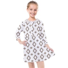 Background Texture Triangle Kids  Quarter Sleeve Shirt Dress