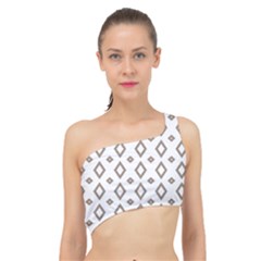 Background Texture Triangle Spliced Up Bikini Top 