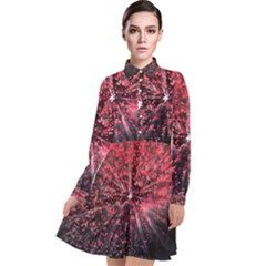 Abstract Background Wallpaper Long Sleeve Chiffon Shirt Dress