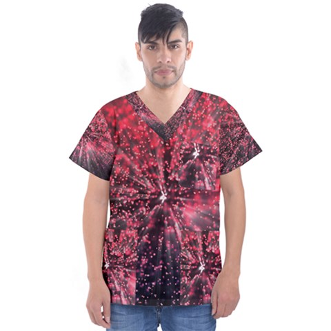 Abstract Background Wallpaper Men s V-neck Scrub Top by HermanTelo