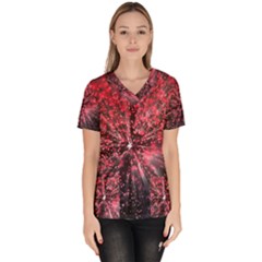 Abstract Background Wallpaper Women s V-neck Scrub Top