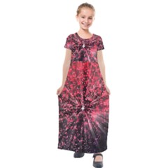 Abstract Background Wallpaper Kids  Short Sleeve Maxi Dress