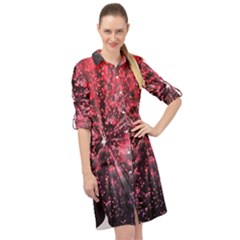 Abstract Background Wallpaper Long Sleeve Mini Shirt Dress by HermanTelo