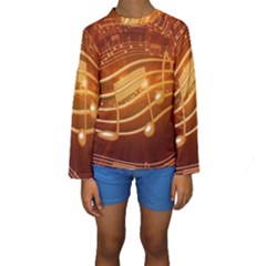 Music Notes Sound Musical Love Kids  Long Sleeve Swimwear