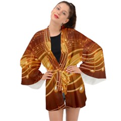 Music Notes Sound Musical Love Long Sleeve Kimono