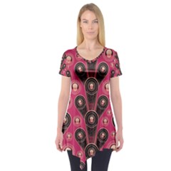 Background Abstract Pattern Short Sleeve Tunic 