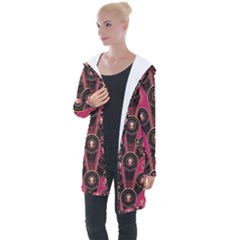 Background Abstract Pattern Longline Hooded Cardigan