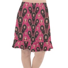 Background Abstract Pattern Fishtail Chiffon Skirt