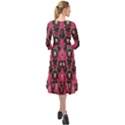 Background Abstract Pattern Ruffle End Midi Chiffon Dress View2