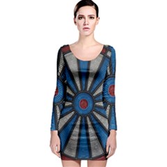 Darts Throw Long Sleeve Bodycon Dress