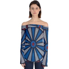 Darts Throw Off Shoulder Long Sleeve Top