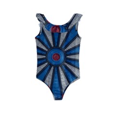 Darts Throw Kids  Frill Swimsuit